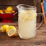 The Pioneer Woman Adeline 1.59-Liter Glass Ice Tea Water Pitcher Bar Drinkware, Clear by Home Comforts