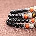 AmorWing Natural Obsidian and Lotus Seed Buddhist Prayer Beads Tibetan Mala Necklace Bracelet