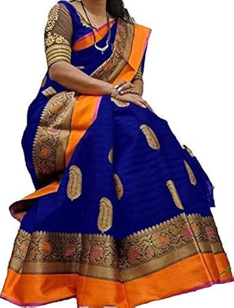 Women's Khadi Silk Saree With Blouse Piece