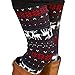 Ensasa Womens Autumn Winter Snowflake Graphic Printed Stretchy Leggings Pants, Black Red Reindeer Medium