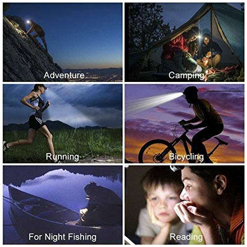Head Lamp Rechargeable Headlamp,6000 Lumen 3 LED 4 Modes 18650 USB Rechargeable Adjustable Zoom Waterproof Flashlight Head Lights for Camping Hiking Outdoors