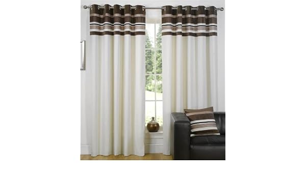 Amazon Com Ideal Textiles Chocolate Brown Eyelet Lined Curtains