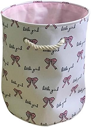 Ballerina Girl Laundry Basket Bin - Laundry Hamper Foldable Clothes Bag with Mesh Bowknot - For Girls Laundry Hamper, Toy Bins, Gift Baskets, Bedroom, Clothes, Baby Nursery
