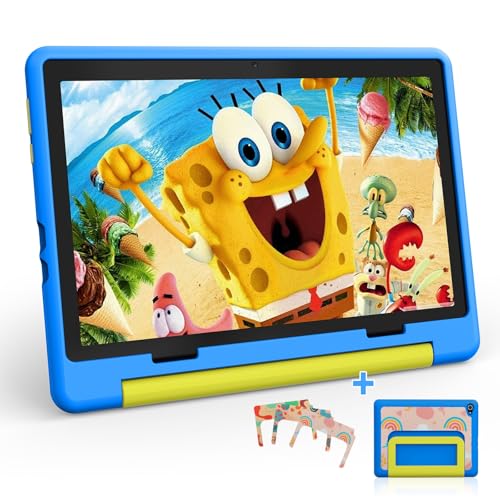 Laptok Kinder Tablet 10 Zoll, Android 16 Tablet für Kinder mit 24 GB RAM+64GB ROM(TF 1TB), Wi-Fi 6G, Widevine L1, 6000mAh, Sturzsicherer Schutzhülle, Blau
