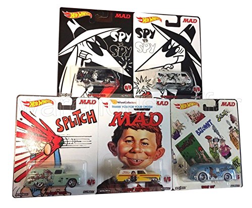 NEW 1:64 HOT WHEELS POP CULTURE COLLECTION - POP CULTURE 2016 K - MAD MAGAZINE ASSORTMENT 5 PIECE SET Diecast Model Car By HotWheels