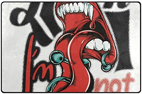 KAIHONG Eyes Pierce Tongue Totem Red Area Rugs Polyester Doormat for Bed Living Room 31 x 20 inch