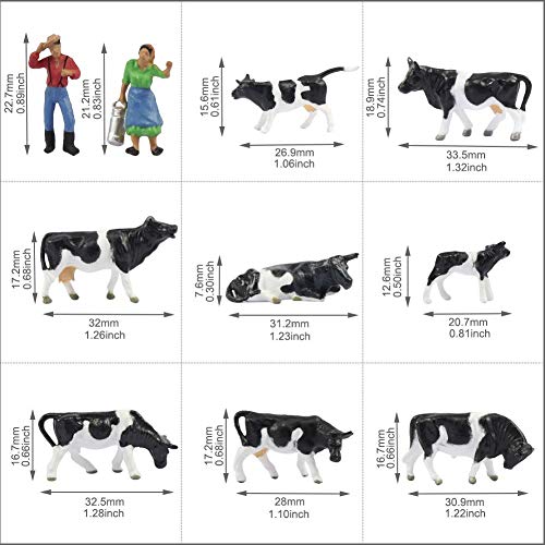 36Stk. Verschiede Kühe Rinder Figuren Bunt Tierfiguren Spur H0 1:87 Bauernhof Dekor Modellbau zubehör – Bild 8