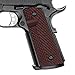 Cool Hand 1911 G10 Grips, Screws Included, Full Size (Government/Commander), Magwell Cut, Ambi Safety Cut, Mag Release, OPS Texture (Red/Black)