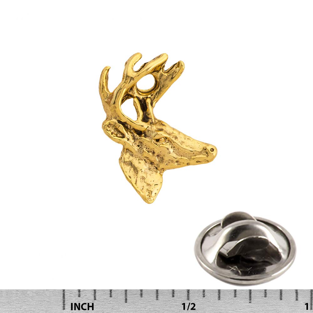 M008MP Jewelry Brooch Whitetail Deer Head Pewter Mini Lapel Pin
