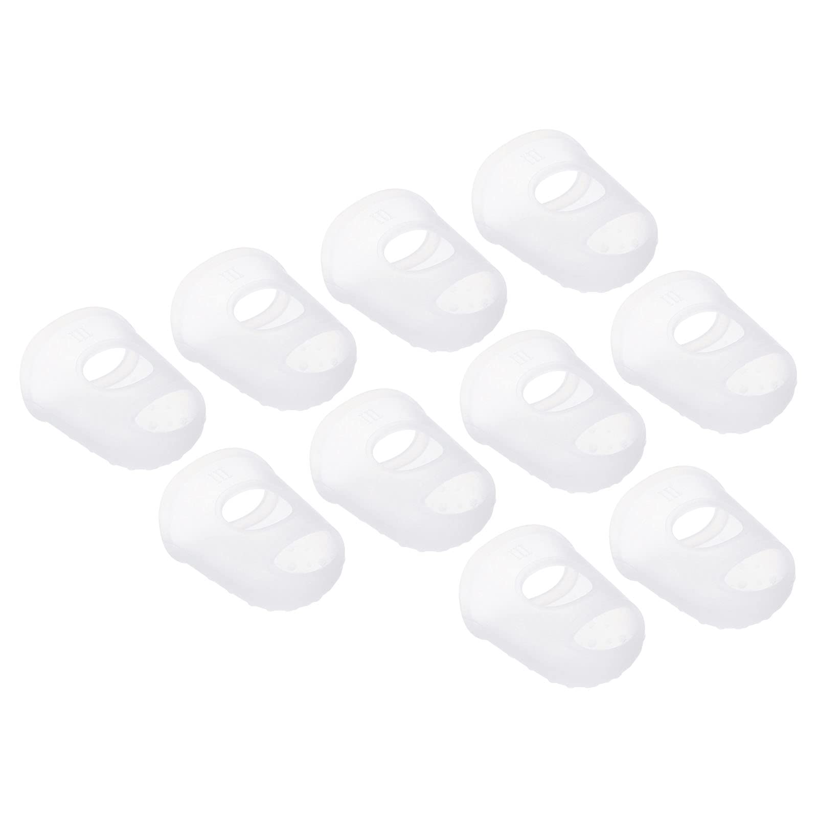 PATIKIL 0.85 Inch Rubber Finger Tips, 30 Pack Silicone Thumb Fingertip Protector Covers Pads Thimble for Guitar Playing Office Counting Sewing, Clear Large Size