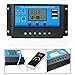 10A/20A/30A Solar Panels Battery Charge Controller Regulator with Dual USB Port Voltage LED Display 12V/24V Overload Protection (Current Type: 10A)