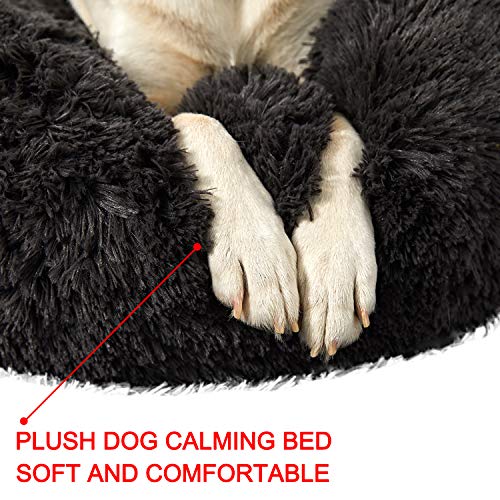 ANWA Medium Washable Dog Round Bed, Dog Donut Bed Medium Dog, Plush Dog Calming Bed
