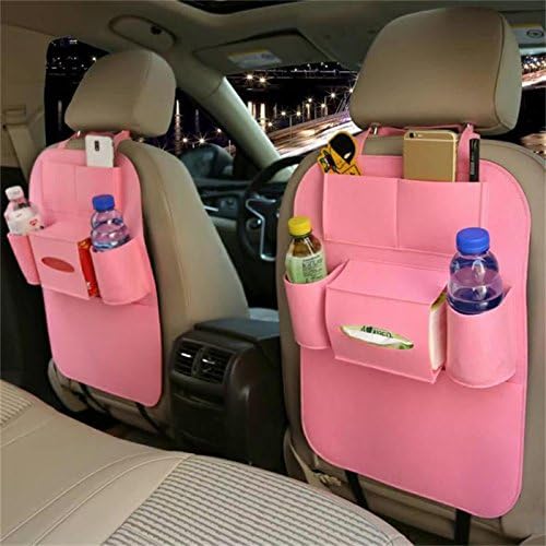 Lyxuan Car Seat Organizer Hanger, Multi Pocket Auto Styling Storage Cover Seat Holder Protector for Children Kick Waterproof &amp; Dustproof, Pink