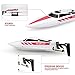 FunTech 18 MPH 2.4GHz High Speed Electric Fast RC Boat Remote Control Boat [White] - Freshwater - Pools Bathtubs Lakes-Best Gifts for Kids and Adults