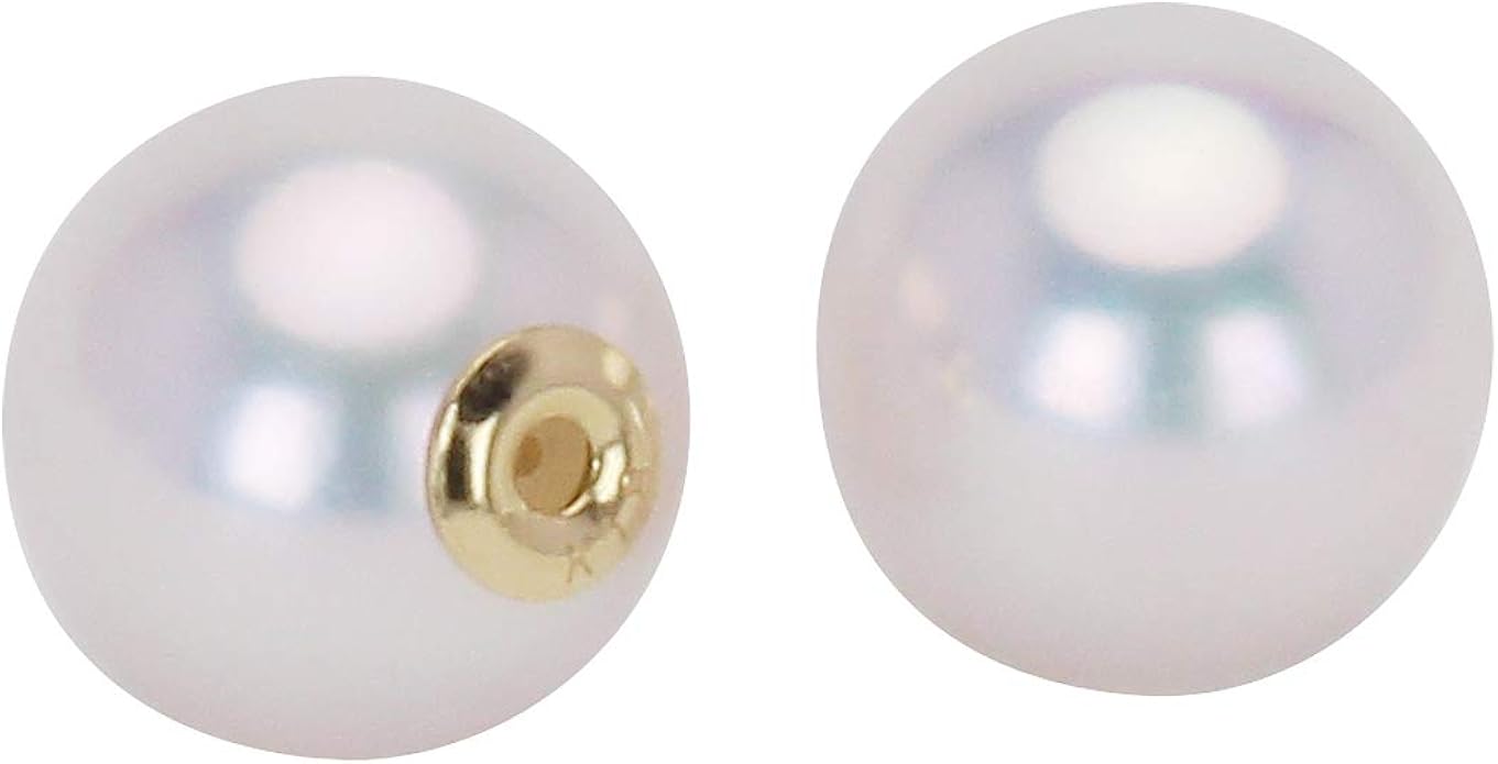 Amazon 真珠の杜 あこや本真珠 8mm K18イエローゴールド パールキャッチ ピアス レディース ピアスキャッチ 通販