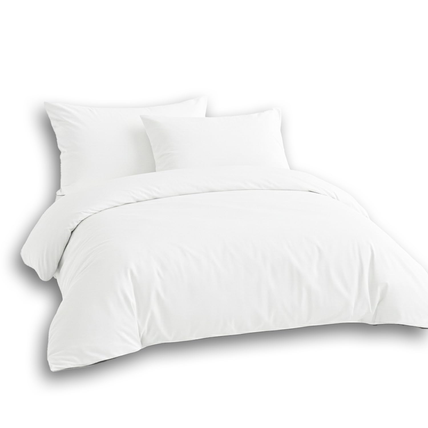 LivinEase Brushed Microfibre Super King Duvet Cover Sets - 100 GSM White Super King Duvet Cover with 2 Pillowcases (50x75 cm) - Hotel Quality Hypoallergenic, Easy Care and Comfortable