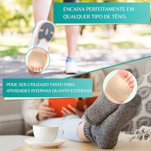 Almofada de Metatarso Palmilha Ortopédica Flexível Esporão Macia Conforto dos Pés Neuroma de Morton Cores Sortidas