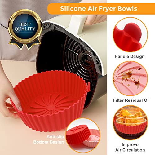 Silicone Air Fryer Liners, 6.3'' Round Reusable Air Fryer Silicone