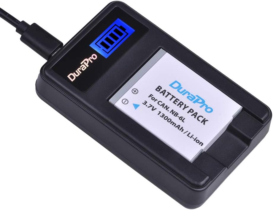 DuraPro LCD USB Battery Charger Replacement for Canon NB-6L / NB-6LH, Select PowerShot Cameras: IXUS 310, SX275, SX280, SX510 - Image 5