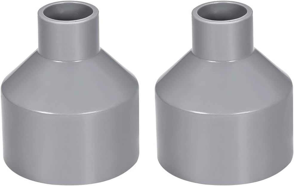 sourcing map PVC DWV Reducing Coupling Schedule 40 Gray 20mm x 50mm Socket 2Pcs, Gray,yellow, 50mm x 20mm