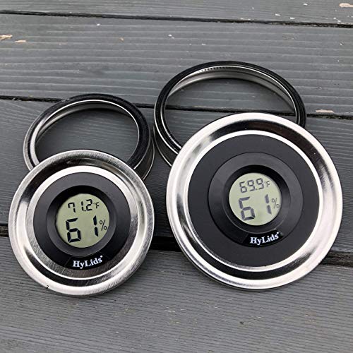 HyLids - Digital (Special! 6 for $59.99) - Wide Mouth - Hygrometer Lids