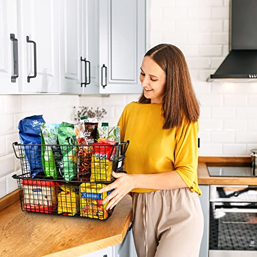 4 Pack XXL Wire Baskets For Pantry Storage and Organization，Fruit