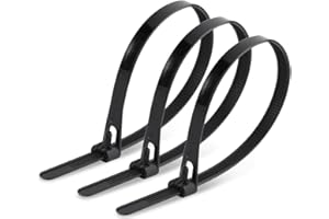 Heavy-Duty Reusable Zip Ties – 12-Inch 300 x 7.6mm, 120 lbs Tensile Strength, UV-Resistant Nylon Cable Ties for Indoor/Outdoo
