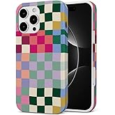 RPBAGW Case Compatible with iPhone 16 Pro Max, Colorful Checkerboard Checkered Aesthetic Phone Case for Women Men Girls Boys, Shockproof Protective Phone Cover - Colorful