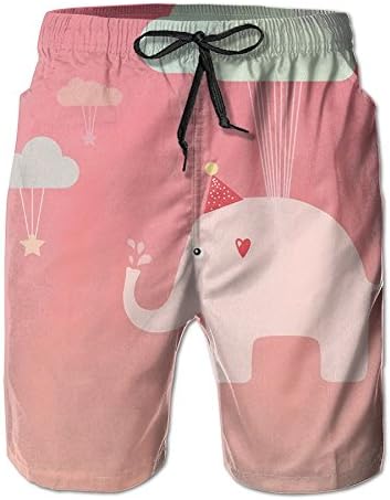 KUXUANO colorful Elephants Cool Swim Trunk Boys Polo Boardshort Beach Water Short