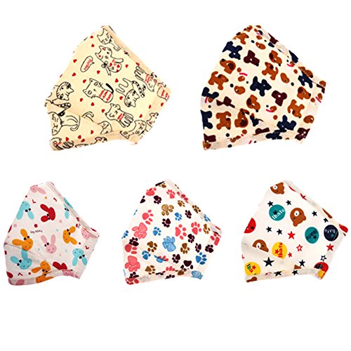 ACTLATI 5 Pcs Cute Unisex Animal Facial Masks Cotton Stylish Mouth-muffle Anti-Dust Earloop Face Masks Kawaii Mouth Mask