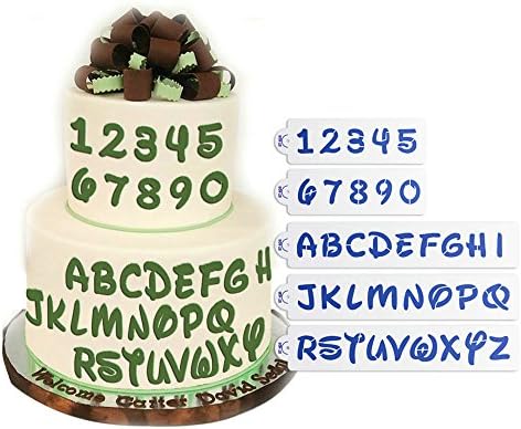ART Kitchenware 5Pcs/Set Plastic Alphabet Letter Number Cake Stencils for Fondant Cake Decoarting Supplies Cookie Stencil Pastry Baking Tools Semitransparent ST-837