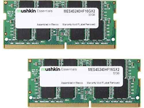 Mushkin Essentials â€“ DDR4 Laptop DRAM â€“ 32GB (2x16GB) SODIMM Memory Kit â€“ 2400MHz (PC4-19200) CL-17 â€“ 260-pin 1.2V Notebook RAM â€“ Dual-Channel â€“ Low-Voltage â€“ (MES4S240HF16GX2)