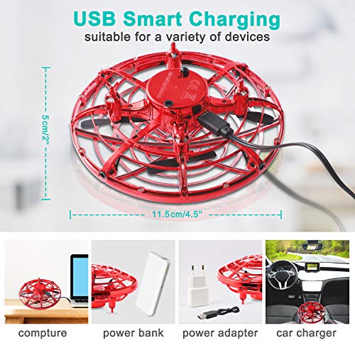 image for semai Flying Toys for Kids Mini UFO Drone Hand Operated Drones with 2 