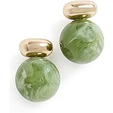SHASHI Women's Alice Gemstone Earrings, Gold/Green, One Size