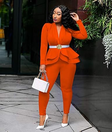 Sleeve Blazer Skinny Pants Sets Suit 