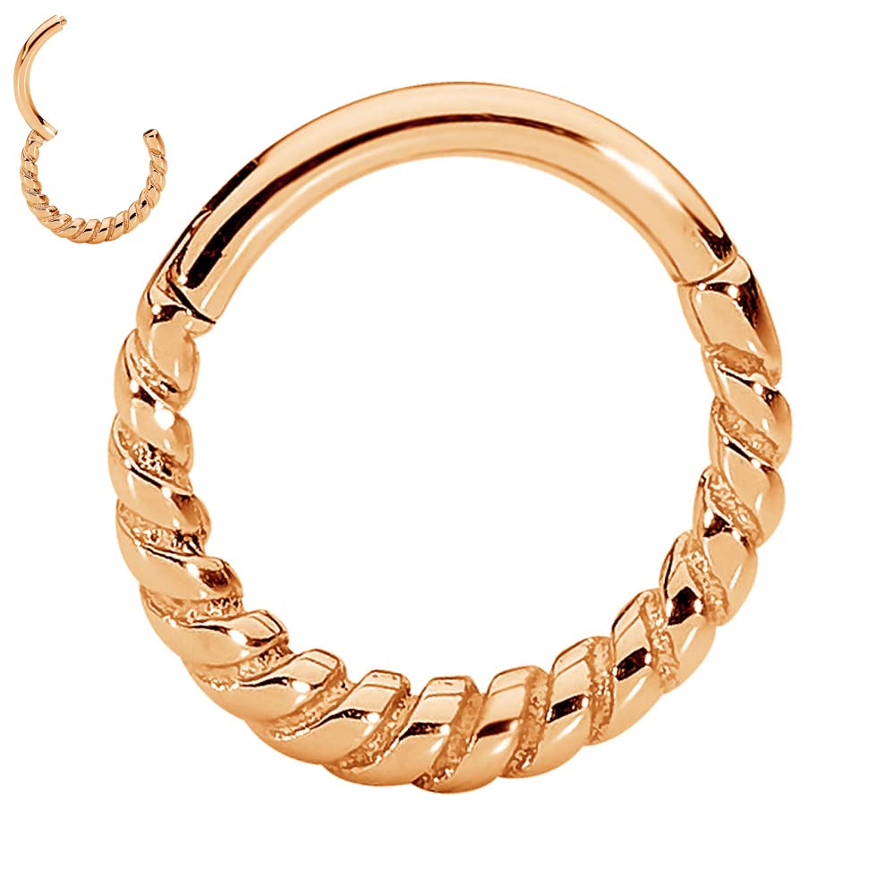 365 SLEEPERS (8mm) 316L Surgical Steel Hypoallergenic Twist Septum Jewellery Hinged Segment Ring Body Piercing Hoop Lip Rings Helix Cartilage Rook Sleeper Earrings