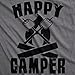 Mens Happy Camper Shirt Funny Camping Cool Hiking Graphic Vintage Tee 80s Saying Mens Funny T Shirts Vintage T Shirt for Men Funny Camping T Shirt Novelty Light Grey XXL