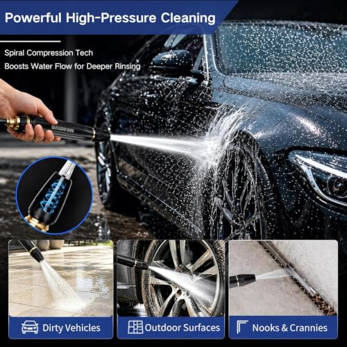 Hosday Powerful High Pressure Sprayer, 2026 Upgrade Garden Hose Spray Gun, High-Strength Aluminum Alloy Core, A Must-Have for for Watering Plants and Vegetables, Car Washing (2PC)