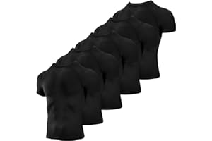 Niksa Men's Compression Shirts 3/5 Pack,Short Sleeve Athletic Compression Tops Cool Dry Workout T Shirt