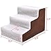 COZIWOW Cute 3 Steps Pet Stair with Removable Cover, for Dogs and Cats, Slip Resistant, High Bed in Brown and Whitethumb 1