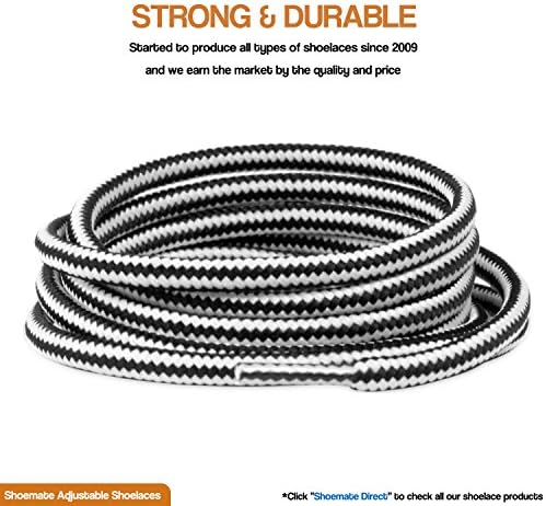 Shoemate Two-Tone Round Heavy Duty Boot Laces for Work Boots & Hiking Shoes with 4 Shoelace Tip Algets