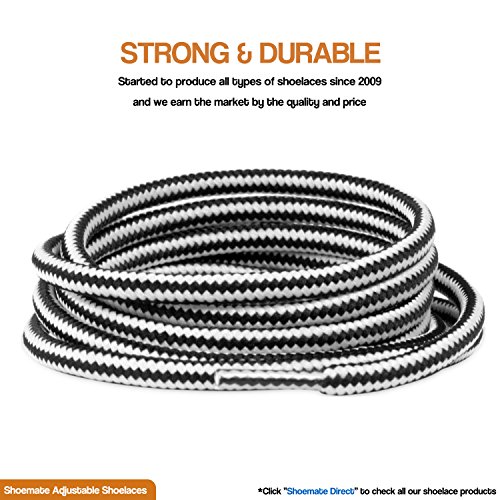 Shoemate Two-Tone Round Heavy Duty Boot Laces for Work Boots & Hiking Shoes with 4 Shoelace Tip Algets