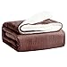 Fleece Throw Blanket Sherpa Throws Reversible Super Soft Shaggy Fuzzy Fur Faux Blankets Warm Cozy Fluffy Microfiber Velvet Comfort for Boys Bed Room Cover Valentines, 50 by 60 Solid Choco