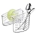 iDesign Plastic Kitchen Sink Saddle Protector Caddy, Flatware, Silverware, Utensils Organizer and Sponge Holder, 6