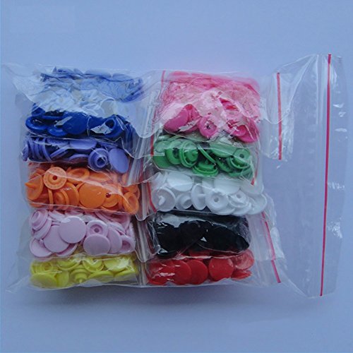 150 Complete Sets KAM Snap Kits Plastic Resin Snap Fastener Buttons KAM T5 Size 20 (1/2") Assorted Rainbow Colors