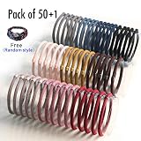 50 Pack Hair Ties Hair Bands For Women Elastic Bands Good for Thick Hair High Stretch Ponytail Holders Hair Rubber Bands Hair Rope for Girls and Womens Hair Accessories(10 Solid Colors)