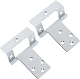 Just Accessories Large 50mm Cranked Flush Hinges Silver Cabinet Doors (4) view 1