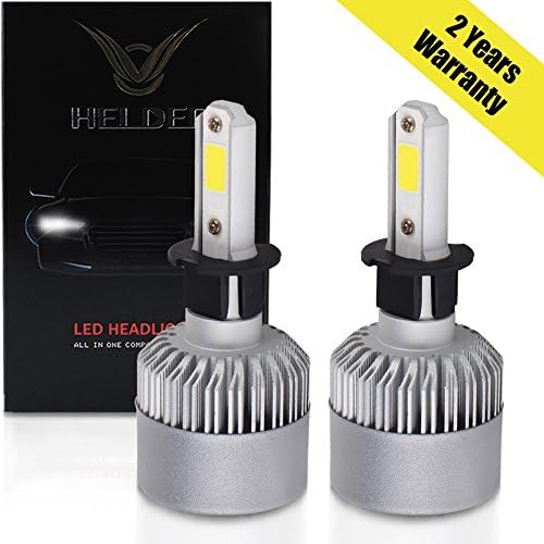 Led Headlight Bulbs Conversion Kits H3 Automotive LED Car Headlamp Light Bulb 6500K 60W 6000LM High Power Cool White COB Chips Waterproof IP68 2 Pcs - 2 Yr Warranty