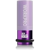 WORKPRO 1/2" Drive Lug Nut Impact Duty Socket, 22mm Deep Thin Wall Socket, Made of Premium Cr-Mo Steel, Non-Marring Lug Nut Wheel Sockets for Car