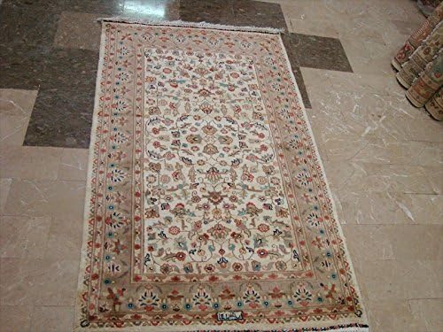 Wow Pestal Mute Flowers Oriental Area Rug Hand Knotted Wool Silk Carpet (5 x 3)'